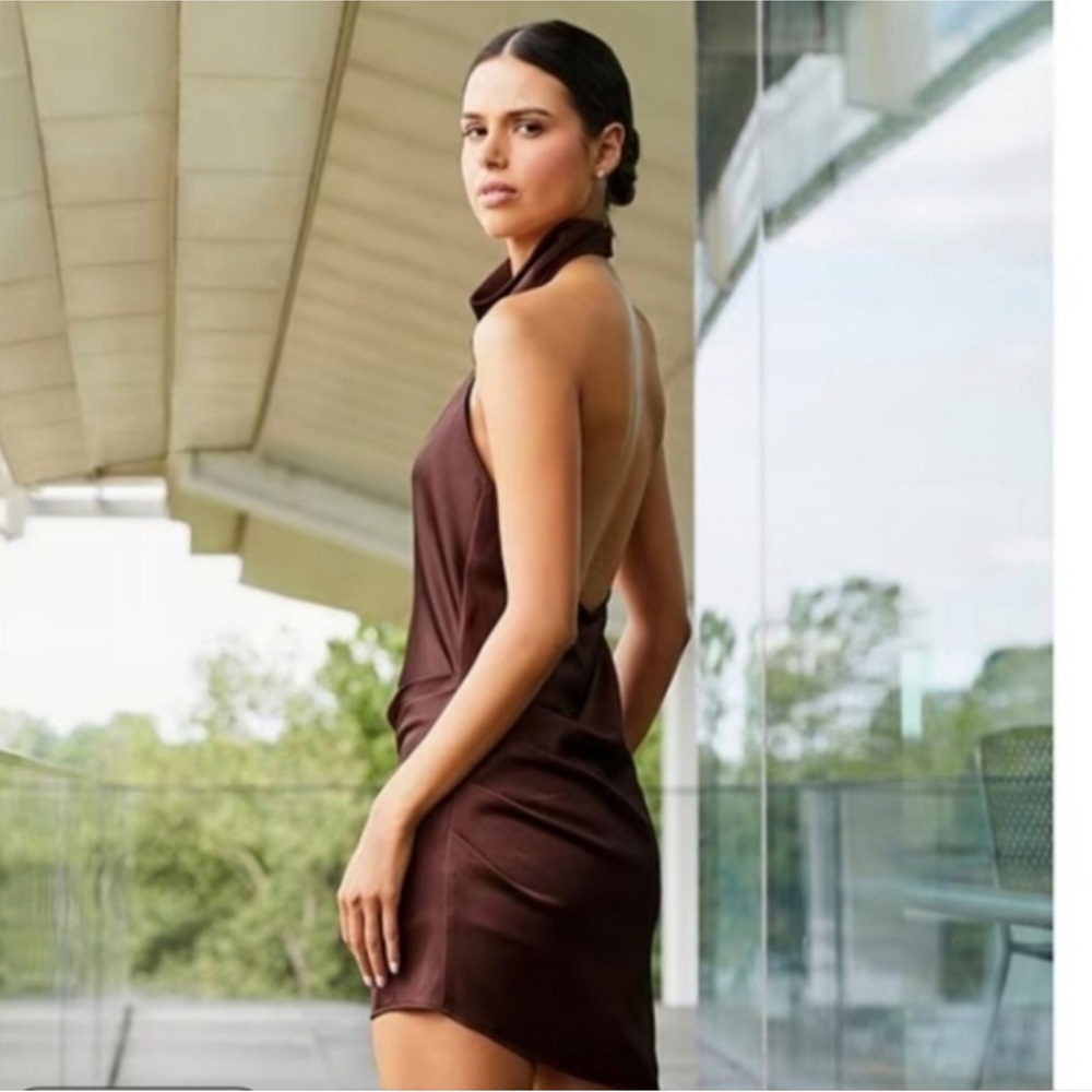 Gianni Bini Chocolate Backless Dress